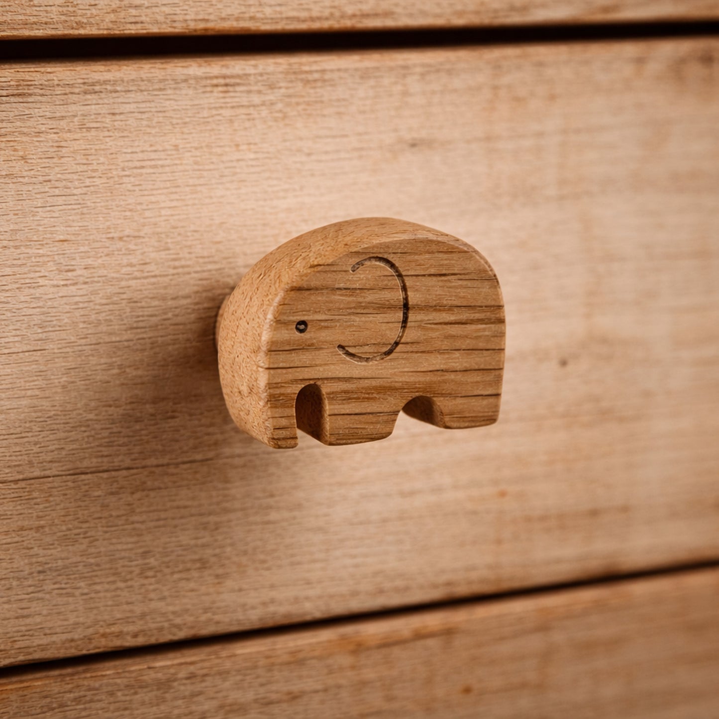 Oak Elephant Drawer Pull | Upcycle | Nursery | Elephant