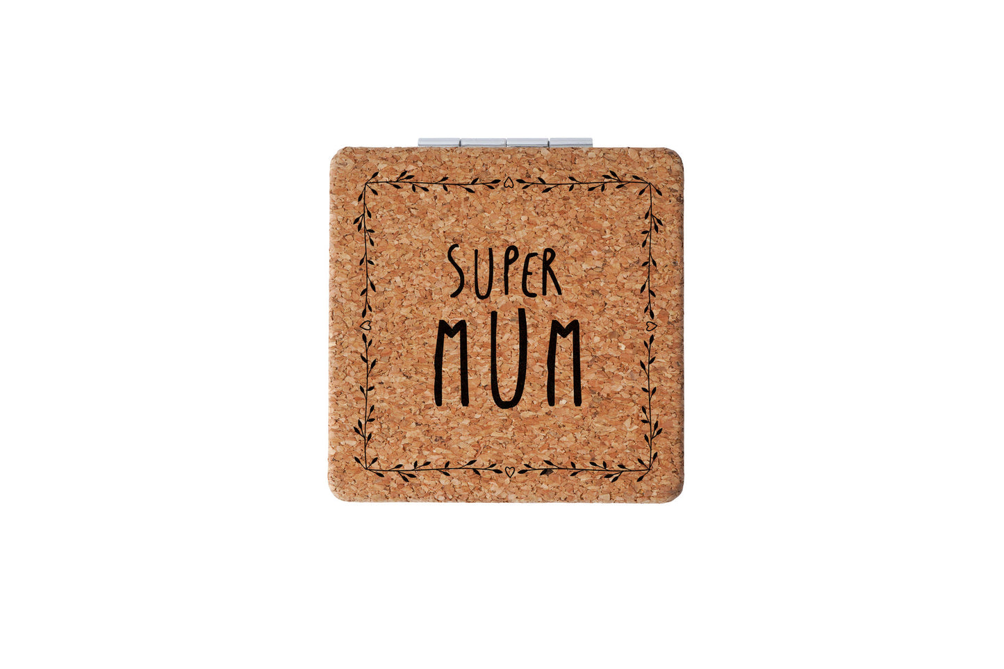 'Super Mum' Cork Compact Mirror