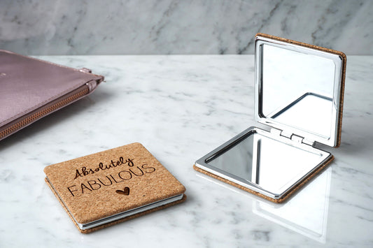 'Absolutely Fabulous' Cork Compact Mirror