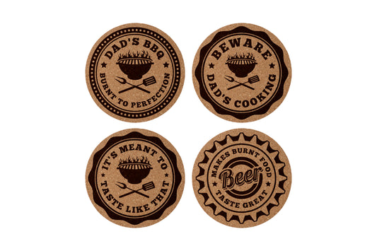 Loft Dad's BBQ Assorted Cork Coasters