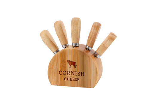 Wooden Cheese Knife Block - 'Cornish Cheese' | Kitchenware | Dinner Party | Cheese And Biscuits