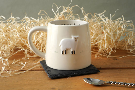 Bramble Farm Sheep Design Stoneware Mug | Gift Boxed | Artisan Coffee & Tea Cup | Rustic Farmhouse Design | Ideal Gift