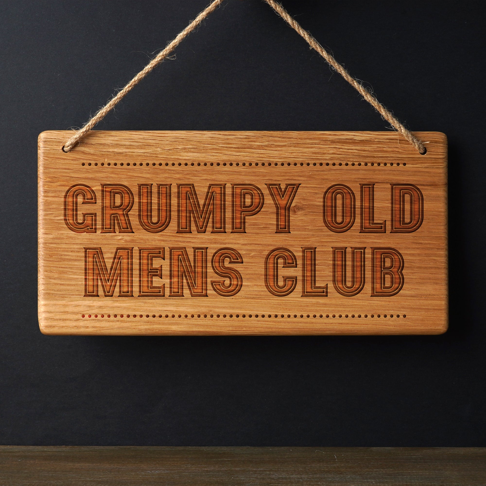 Rectangular Oak Hanging Sign 'Grumpy Old Mens Club' | Wall Sign | Home ...
