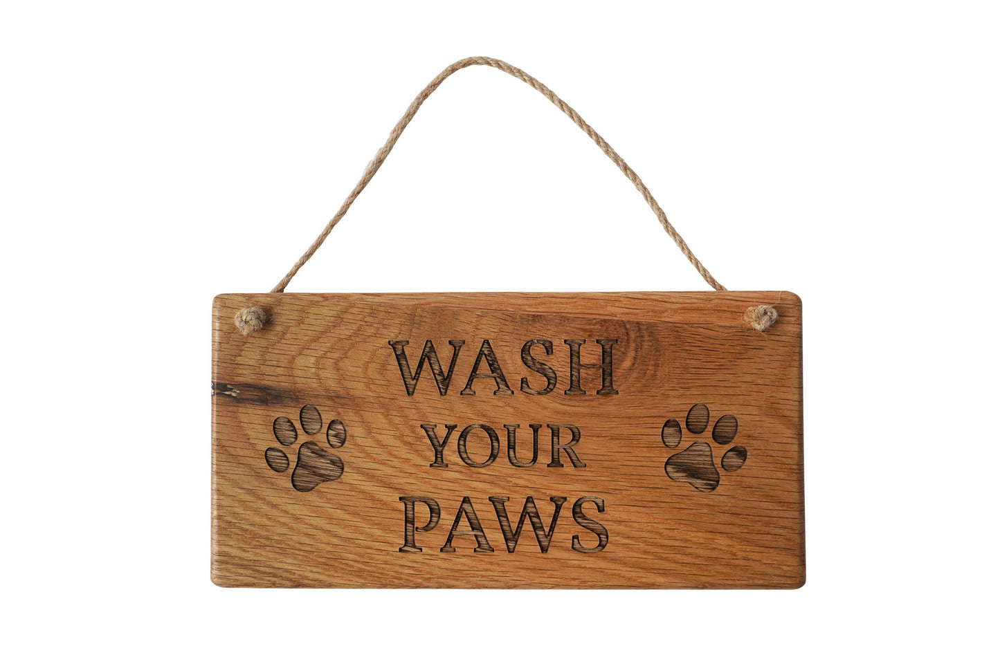 Loft 'Wash Your Paws' Oak Hanging Sign