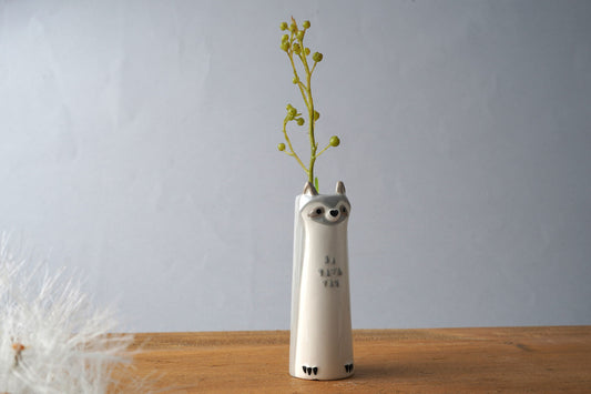 Send With Love Racoon Bud Vase | Homeware | Home Decor | Single Flower