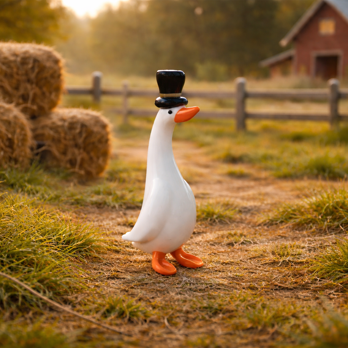 Artisan Glass Duck With Top Hat In Gift Box • Decoration • Ornament • Collectable • Home Decor