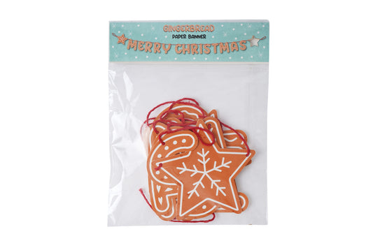 Gingerbread 'Merry Christmas' Paper Banner Decoration | Christmas | Christmas Decor | Homeware | Home Decor