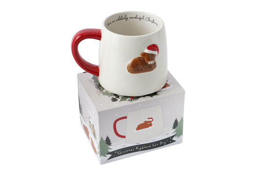 Bramble Farm Highland Cow Design Stoneware Mug | Gift Boxed | Artisan Coffee & Tea Cup | Rustic Farmhouse Design | Ideal Gift