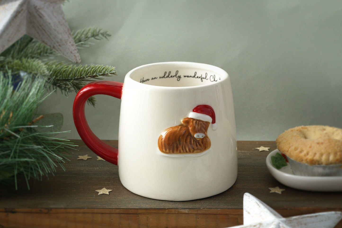 Bramble Farm Highland Cow Design Stoneware Mug | Gift Boxed | Artisan Coffee & Tea Cup | Rustic Farmhouse Design | Ideal Gift