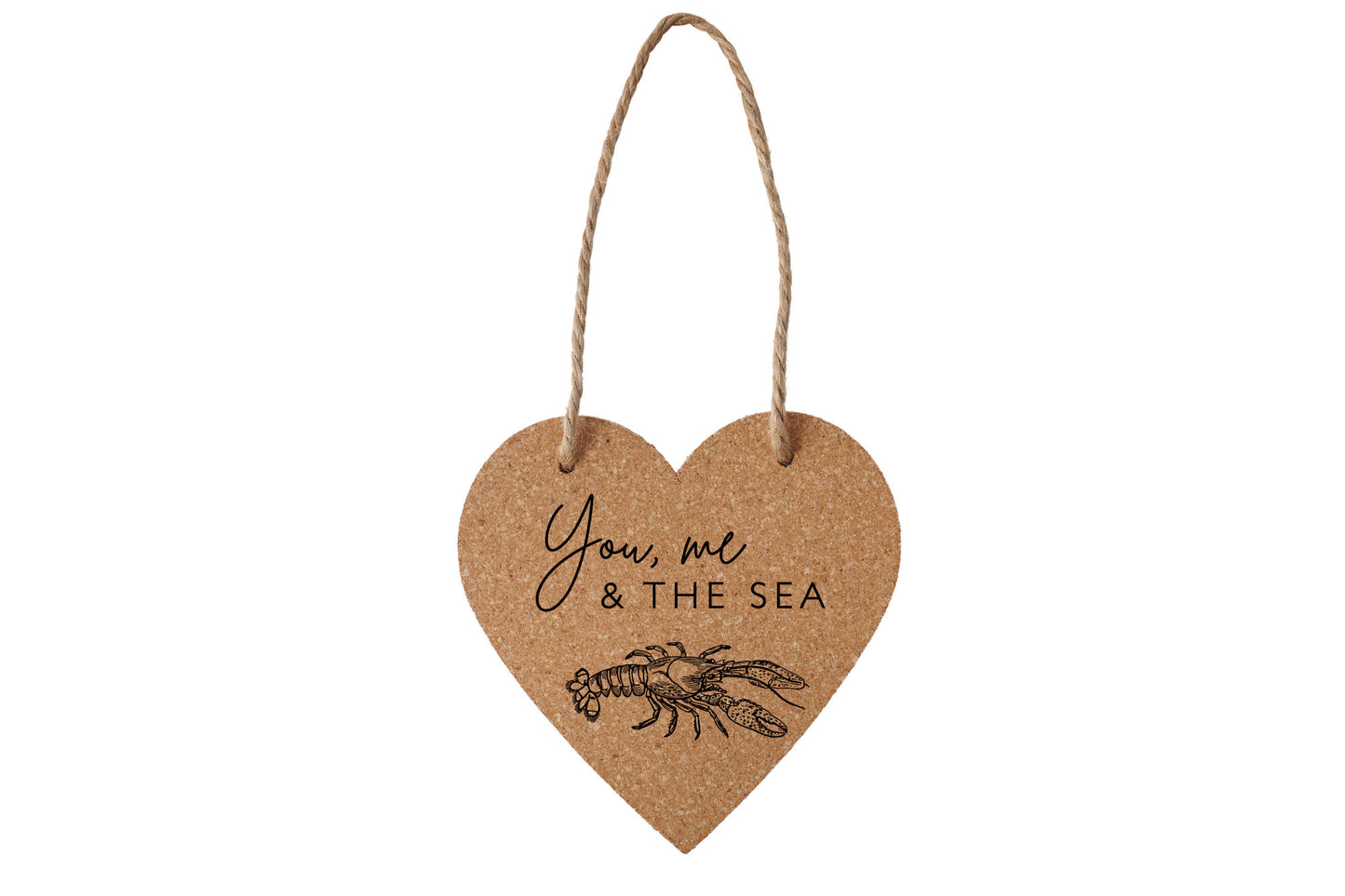 'You, Me And The Sea' Cork Heart Hanger