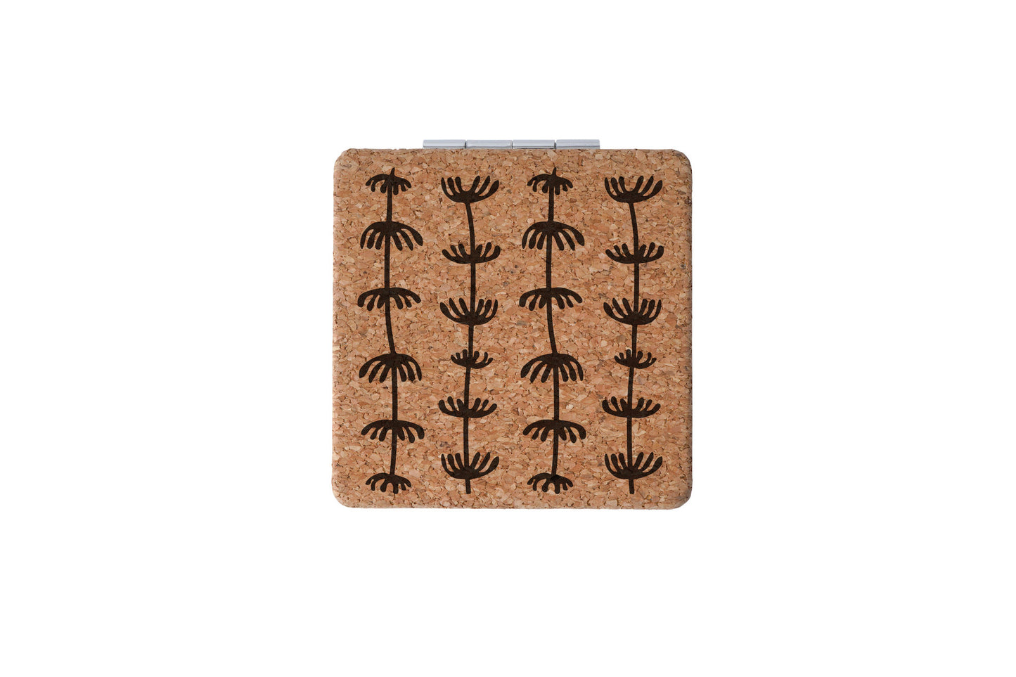 'Seaweed' Square Cork Compact Mirror