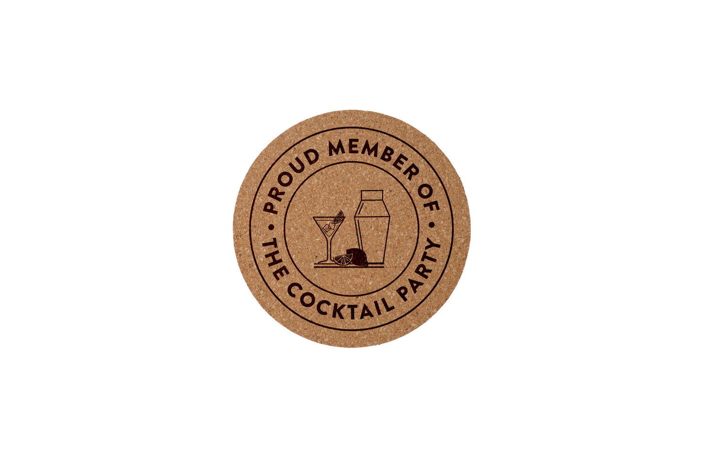 'The Cocktail Party' Round Cork Coaster