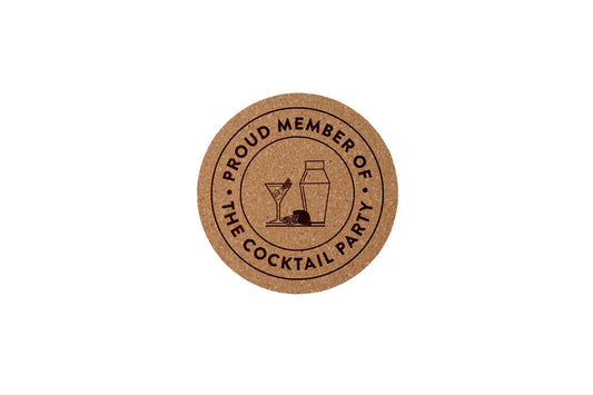 'The Cocktail Party' Round Cork Coaster