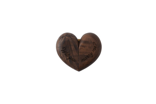 'Will You Marry Me' Wooden Heart Ring Box