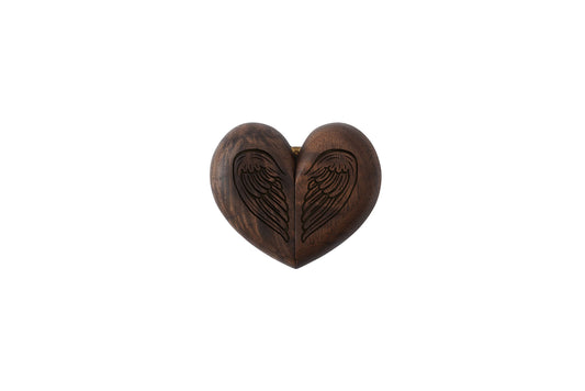 Angel Wings Wooden Heart Ring Box