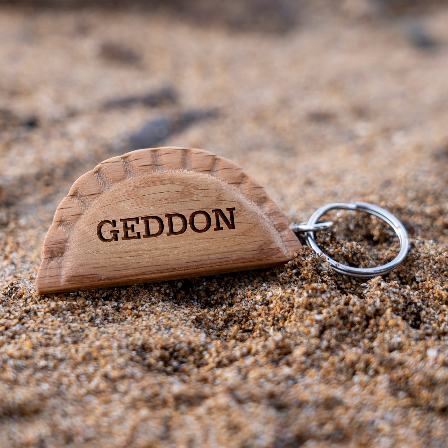 Cornish Gifts 'Geddon' Oak Cornish Pasty Keyring | Perfect Gift | House Keys | Novelty