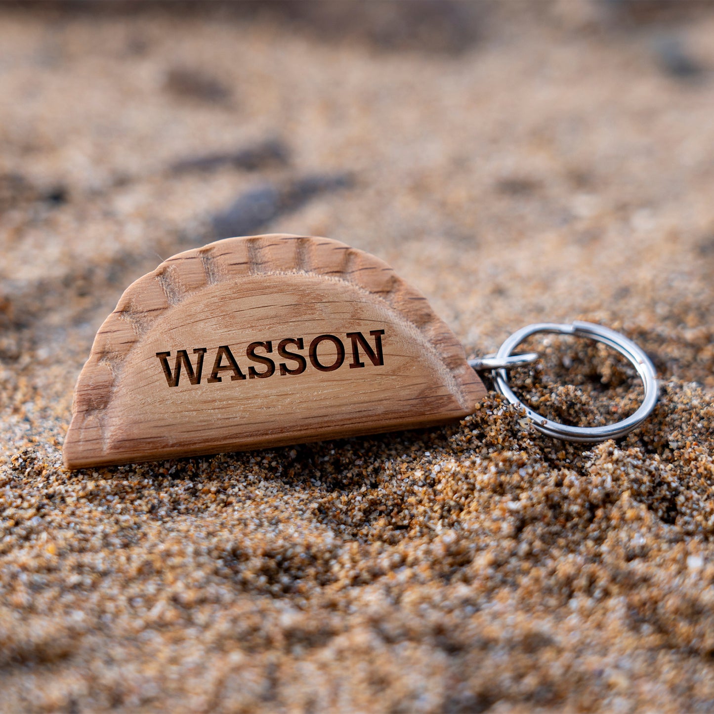Cornish Gifts 'Wasson' Oak Cornish Pasty Keyring | Perfect Gift | House Keys | Novelty