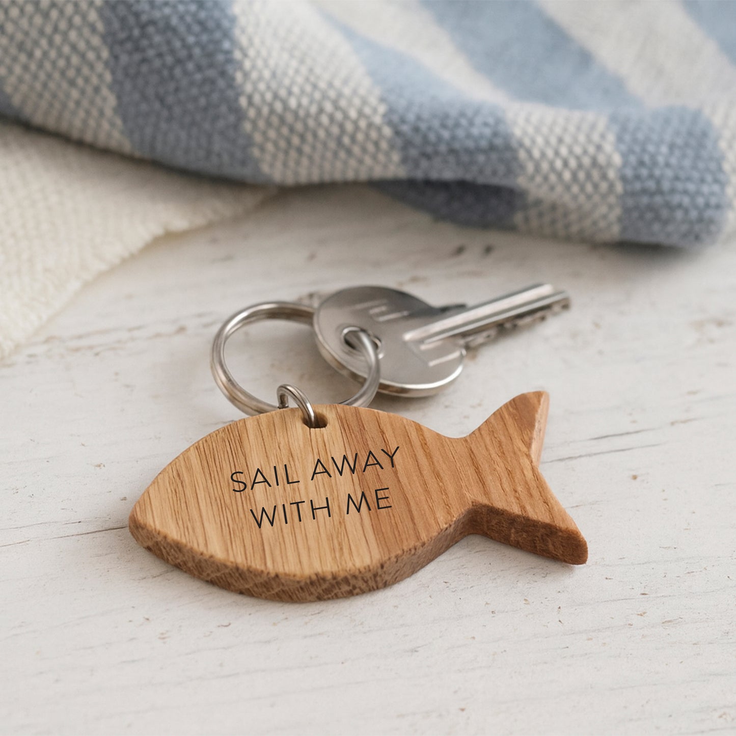 Oak Fish Keyring 'Sail Away with Me' | House Keys | Novelty