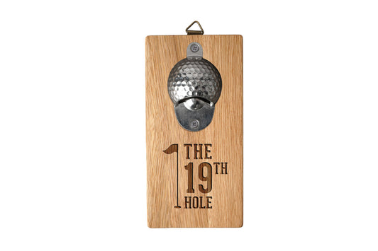 '19th Hole' Wall Mounted Golf Ball Bottle Opener