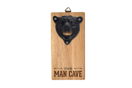 'The Man Cave' Wall Mounted Bear Bottle Opener