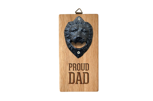 'Proud Dad' Wall Mounted Lion Bottle Opener