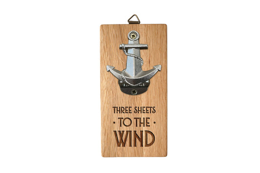 'Three Sheets..' Wall Mounted Anchor Bottle Opener