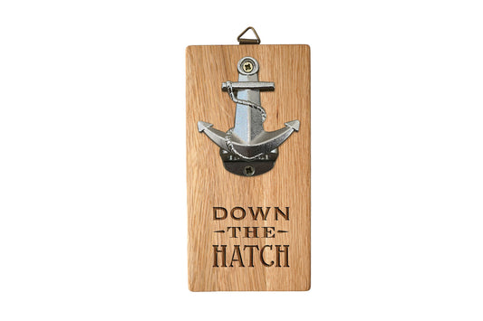 'Down The Hatch' Wall Mounted Anchor Bottle Opener