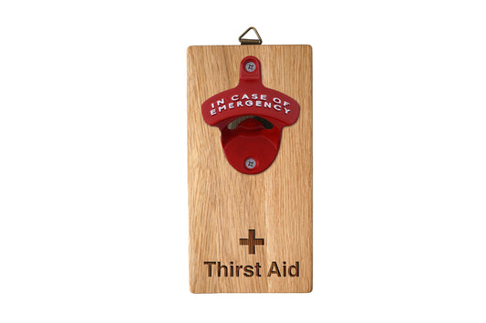 'Thirst Aid' Wall Mounted Emergency Bottle Opener