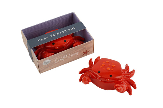 Coastal Living Ceramic Crab Ring Holder Trinket Pot • In Gift Box • Nautical Gift • Seaside Gift • Beach Theme