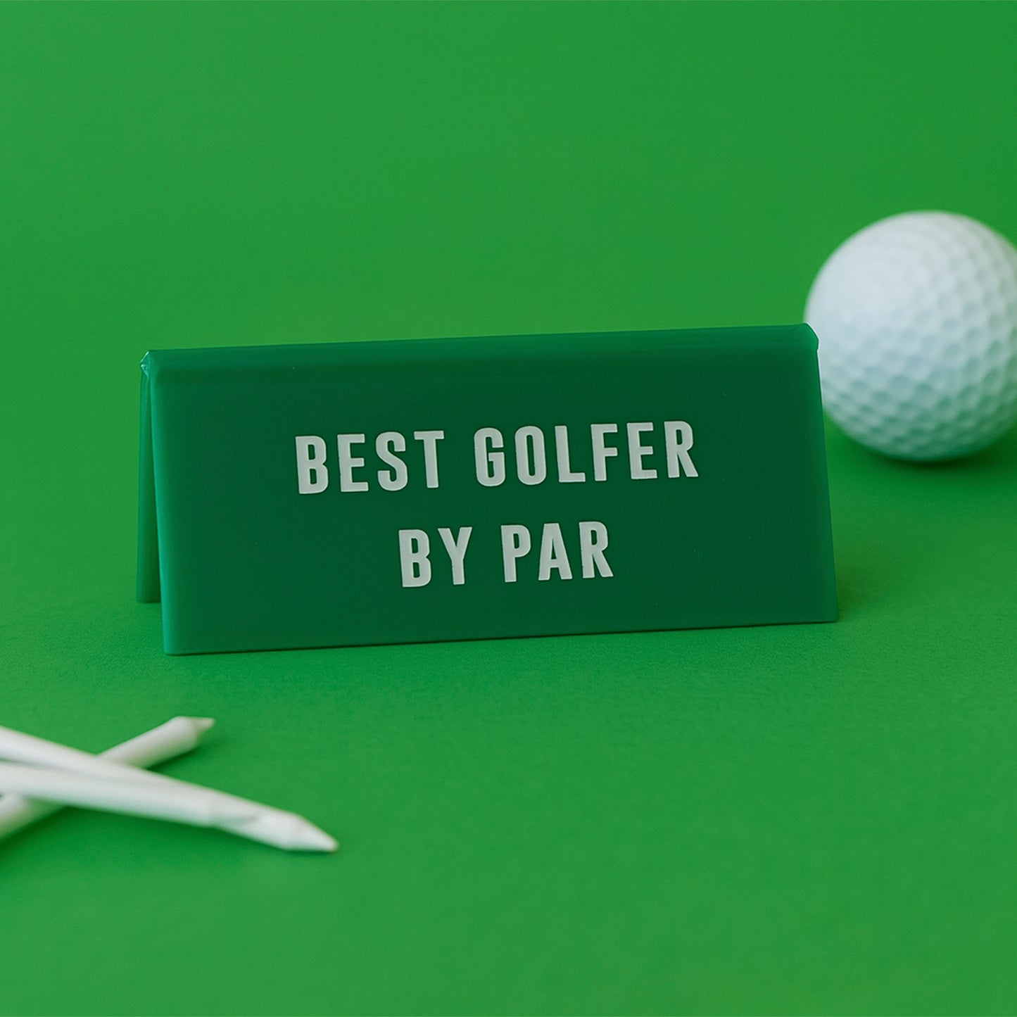Funny 'Best Golfer By Par' Green Acrylic Desk Sign