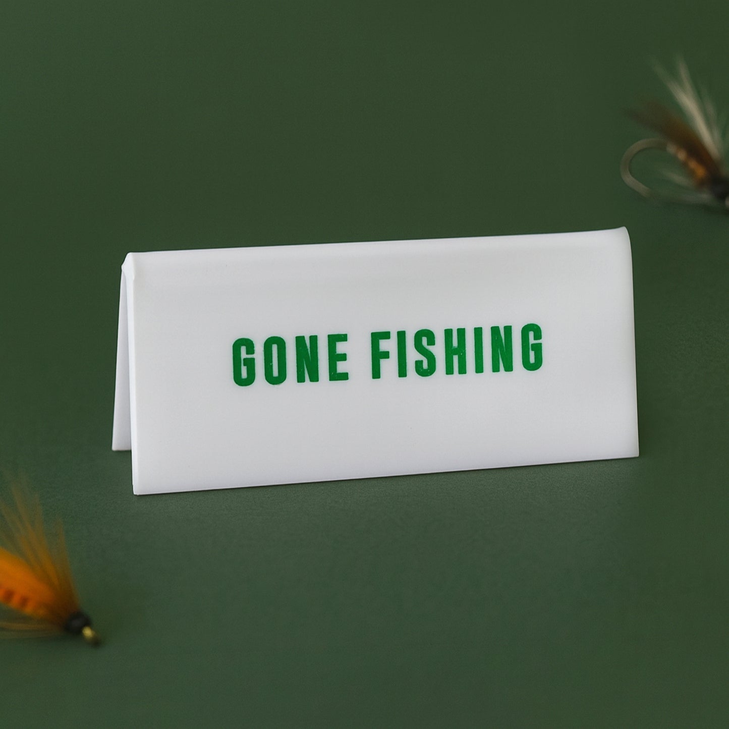 Gone Fishing Acrylic Desk Sign | Novelty Office Decor
