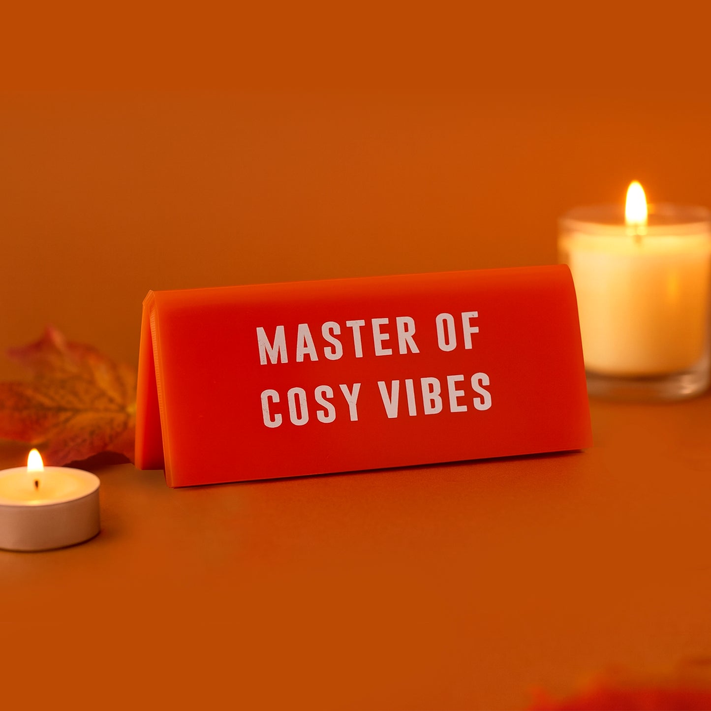 Orange Desk Sign | Master Of Cosy Vibes