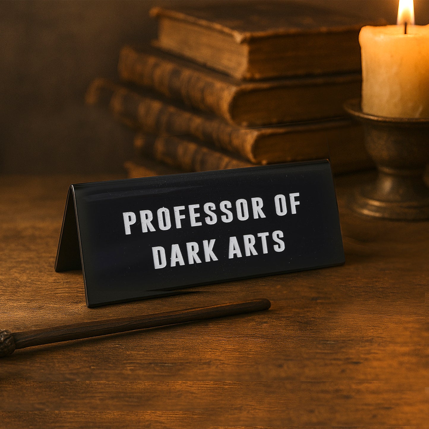 Professor Of Dark Arts Desk Sign | Black Acrylic Office Decor