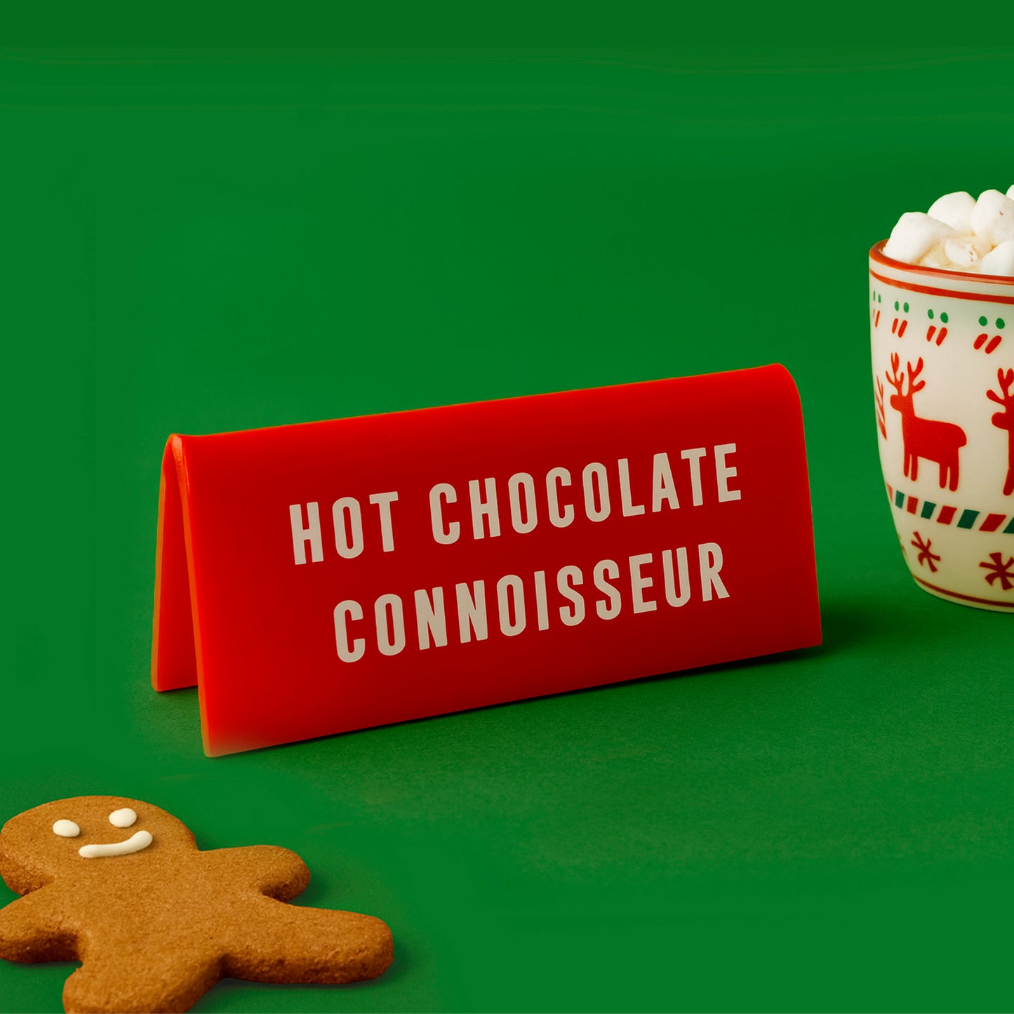 Red 'Hot Chocolate Connoisseur' Desk Sign | Novelty Office Gift