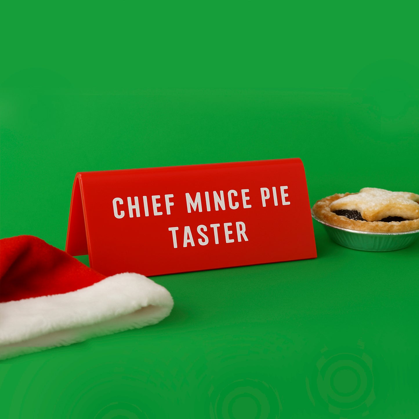 Red Desk Sign 'Chief Mince Pie Taster' | Office | Desk Sign