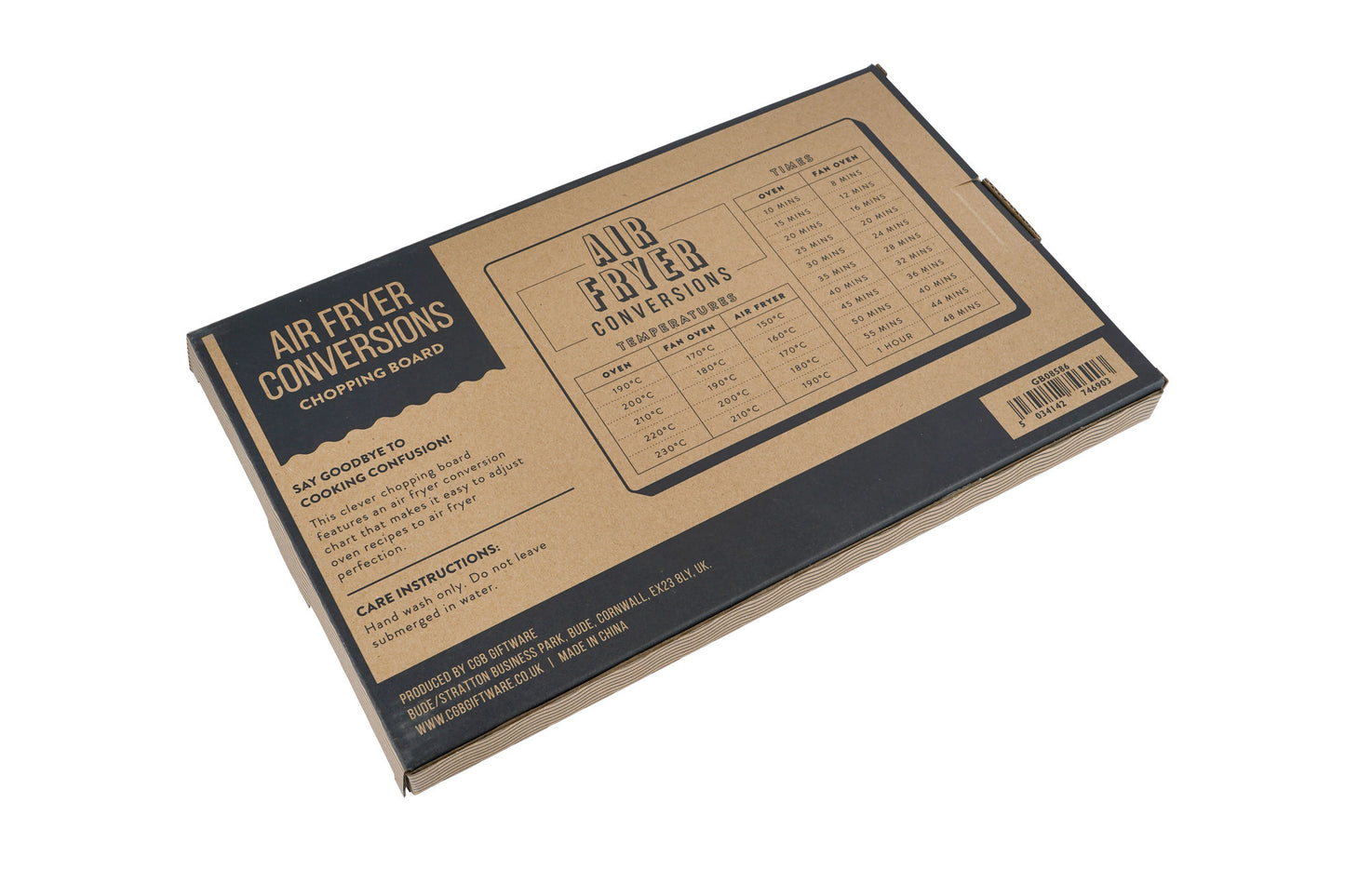 Wooden Air Fryer Kitchen Conversions Chopping Board in Gift Box | Features Temperature and Time | Gift for Home | Kitchen and Tableware