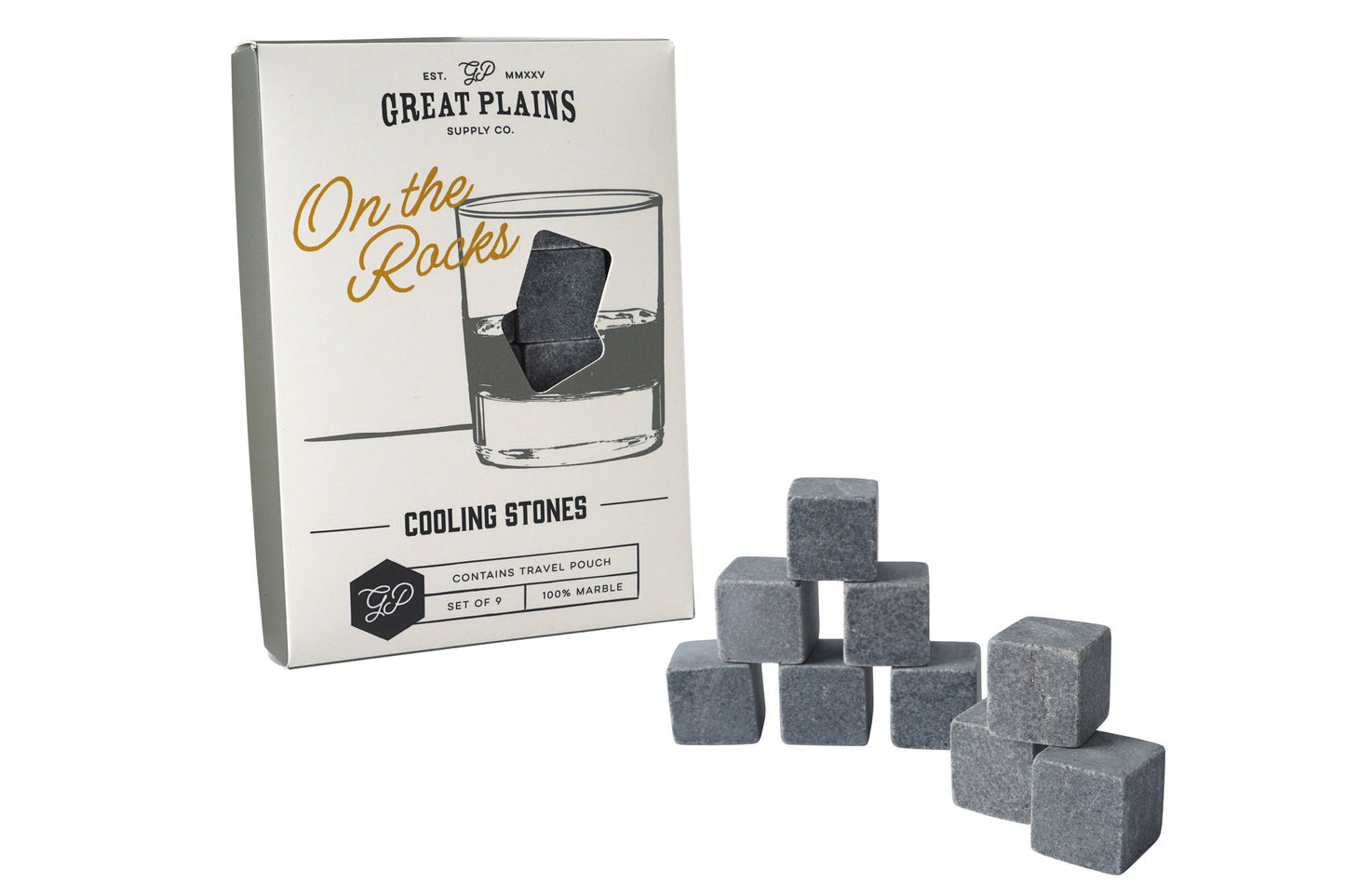 Great Plains Set Of 9 Cooling Stones | Bar Accessory | Drink Accessory | Barware | Fathers Day