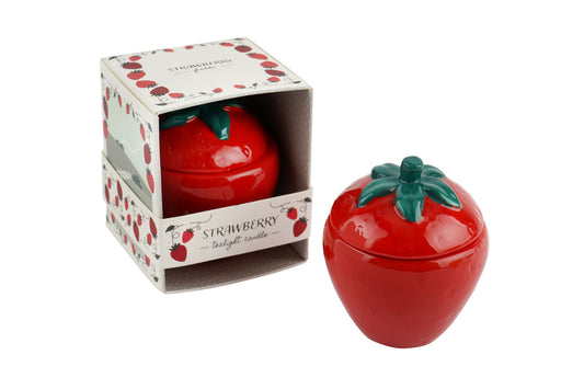 Strawberry Field Ceramic Tealight Candle | Home Decor | In Gift Box | Candle In Pot | Scented Candle