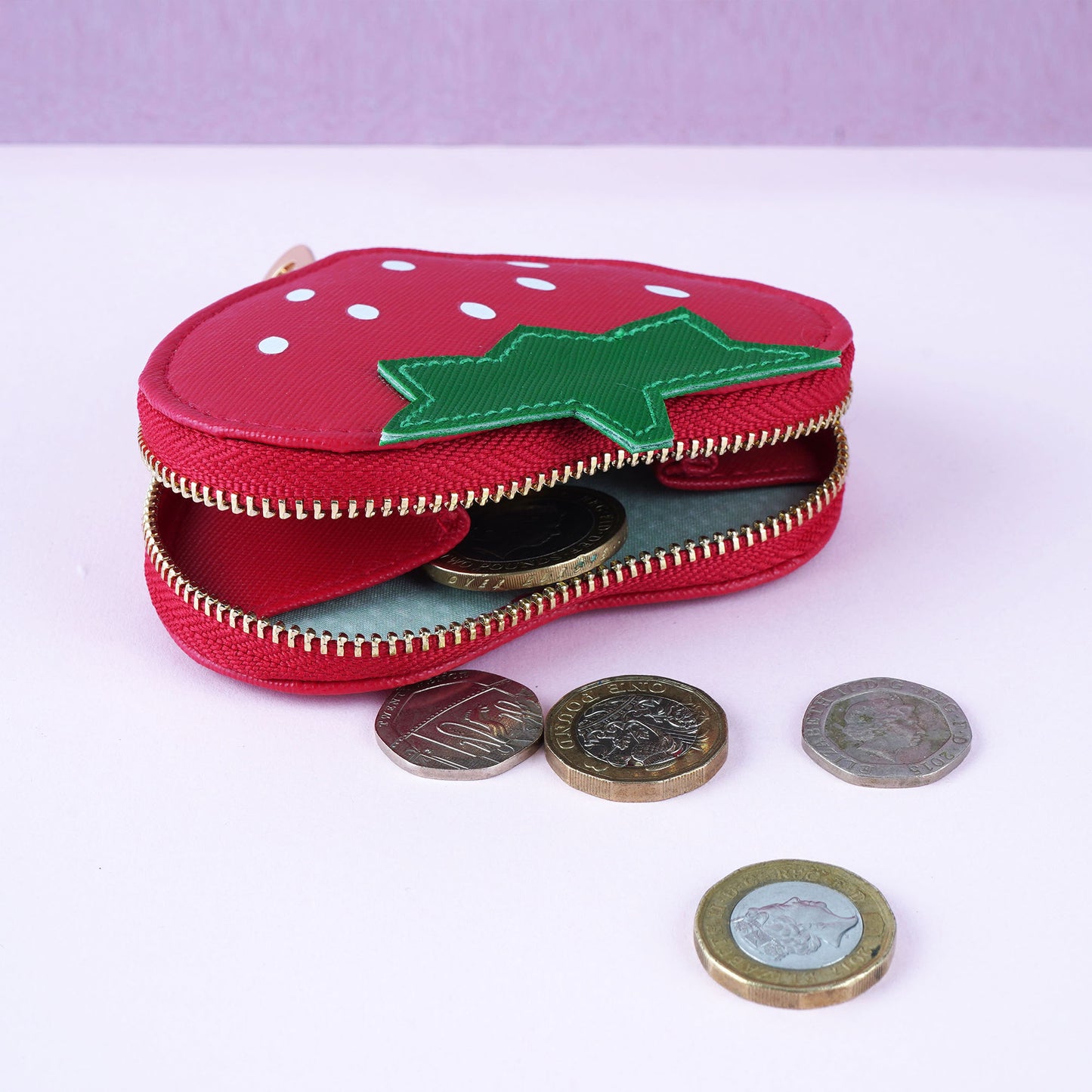 Strawberry Field Coin Purse  • Strawberry Field • Handbag Money Wallet • Gift For Her
