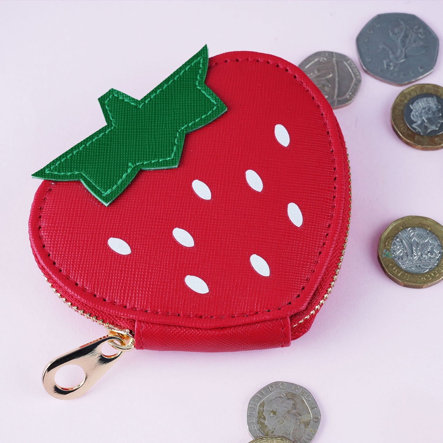 Strawberry Field Coin Purse  • Strawberry Field • Handbag Money Wallet • Gift For Her