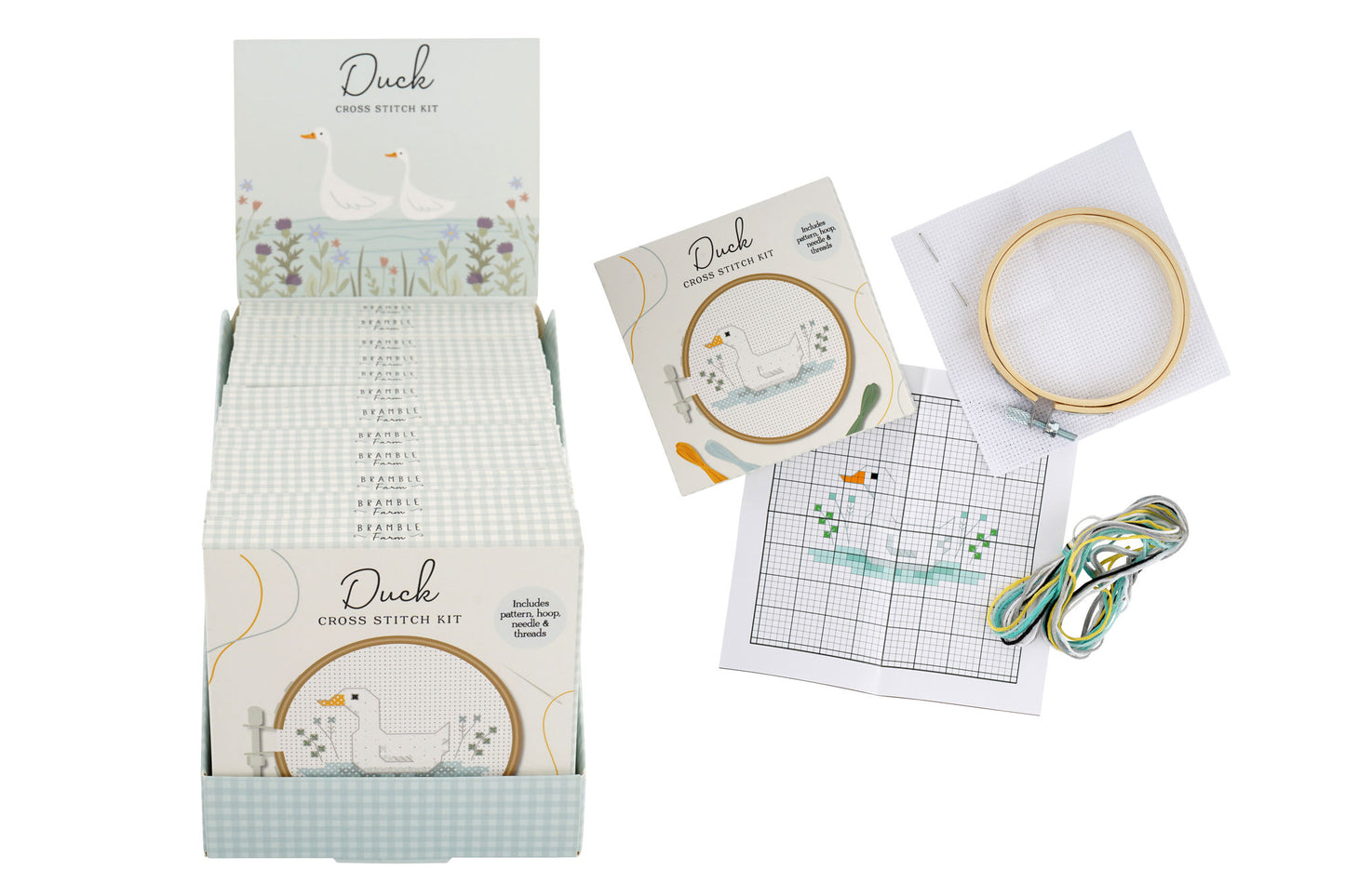Bramble Farm Duck Mini Cross Stitch Kit | Craft | Sewing | Embroidery