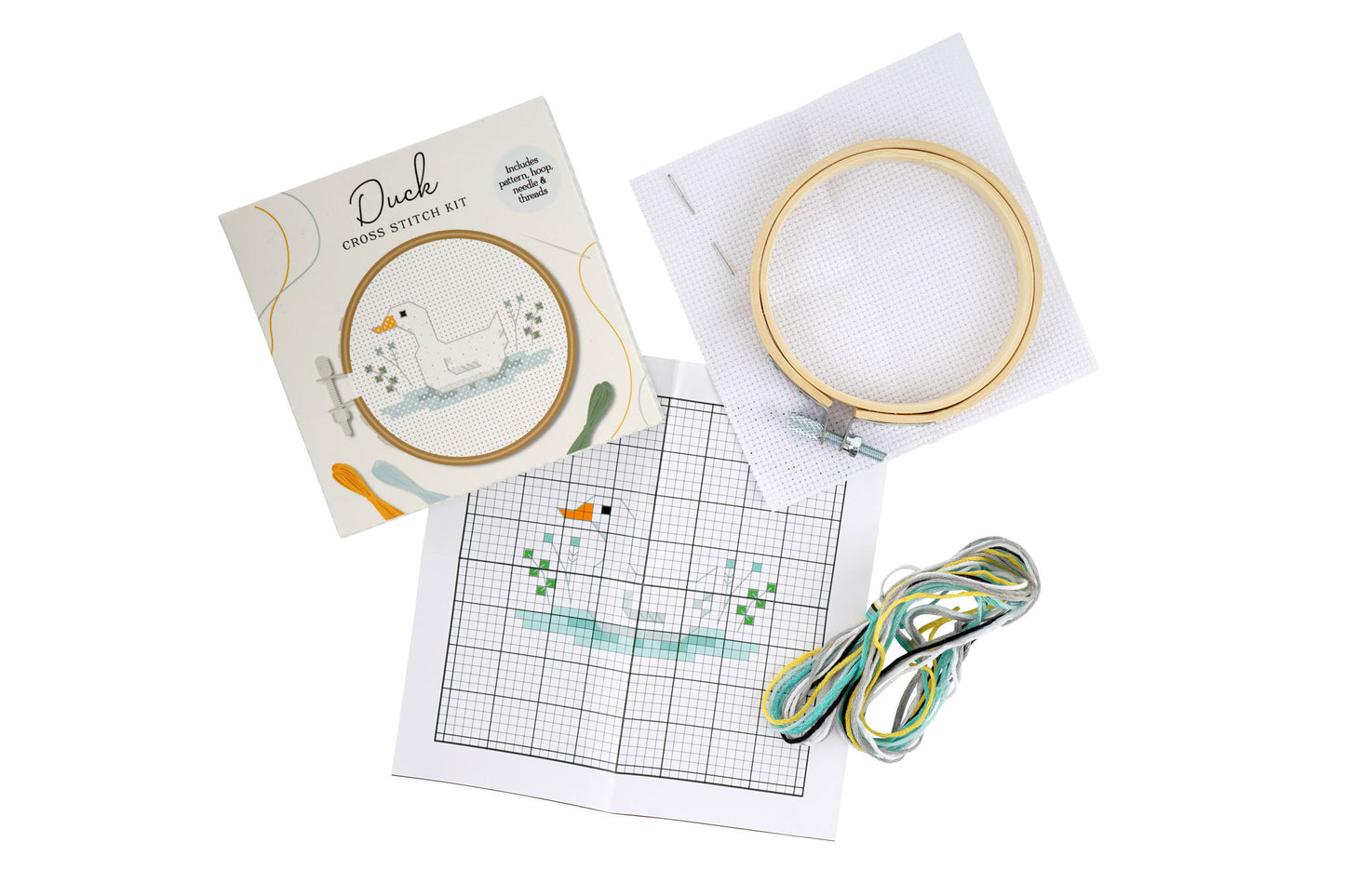 Bramble Farm Duck Mini Cross Stitch Kit | Craft | Sewing | Embroidery