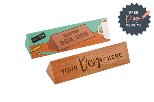Wooden Desk Sign Custom Design for James | 3 Sided Design | Bespoke Option