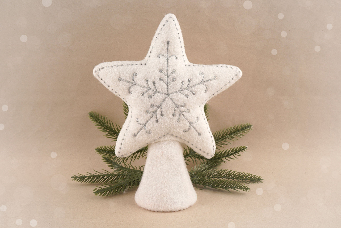 Christmas Felt Silver Star Tree Topper  | Festive Decor | Christmas Decoration | Seasonal