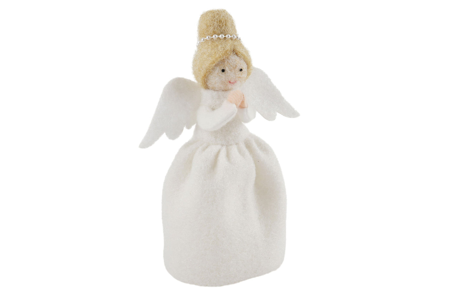 Handmade Felt Angel Christmas Tree Topper | Blonde Hair