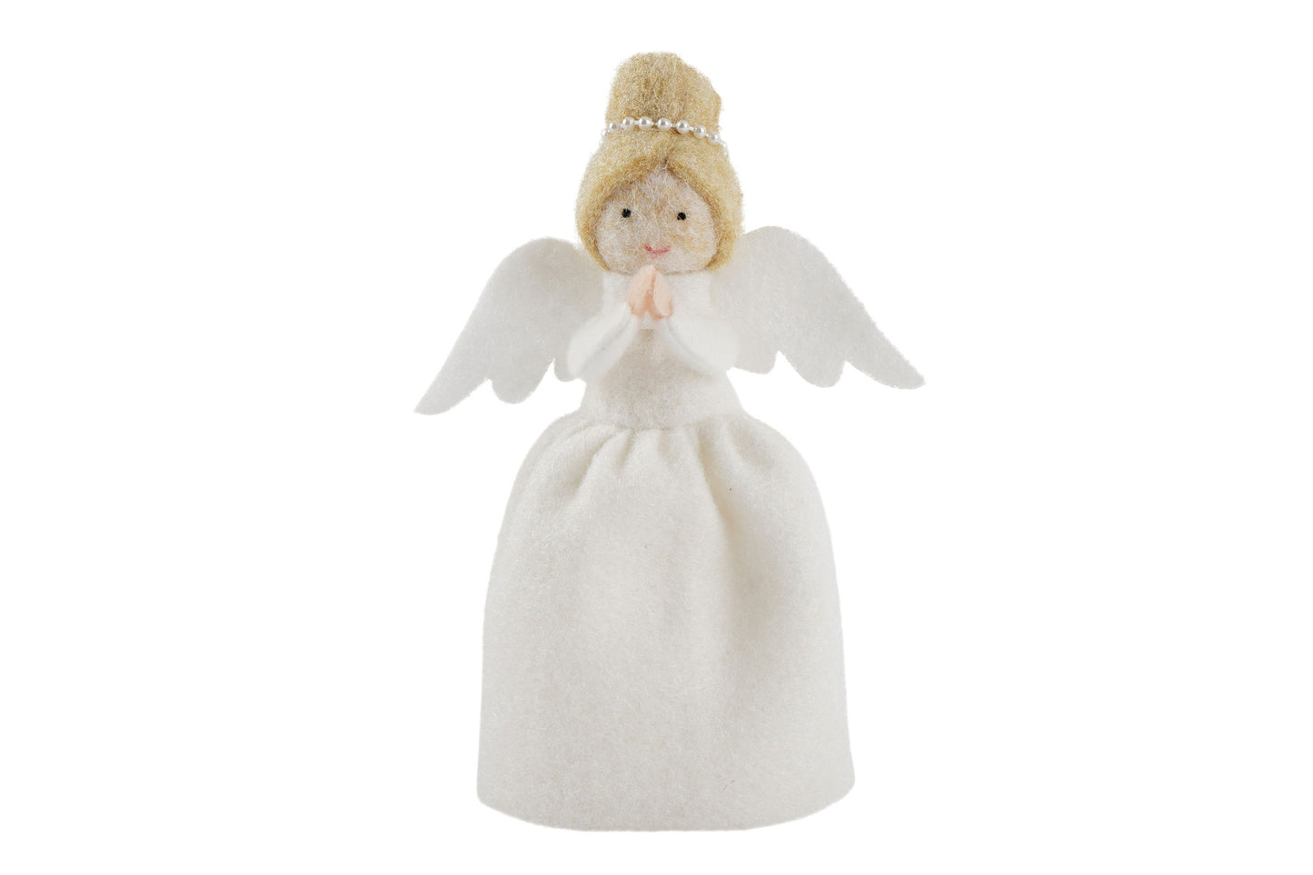 Handmade Felt Angel Christmas Tree Topper | Blonde Hair