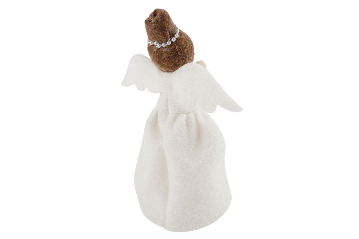 Felt Dark Haired Angel Christmas Tree Topper | Festive Decor