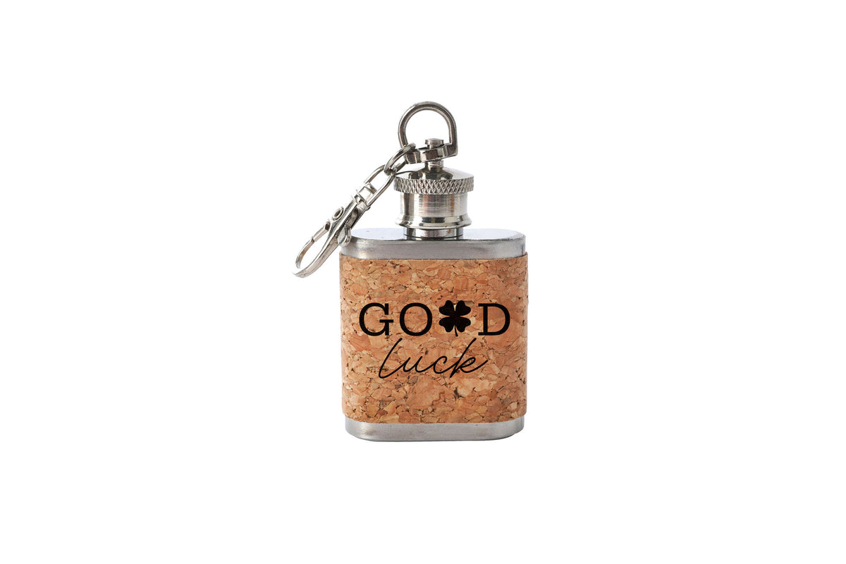 Luck Cork Mini Cork Hipflask 'Good Luck' | Keyring | Irish Gift | Souvenir Gift ...