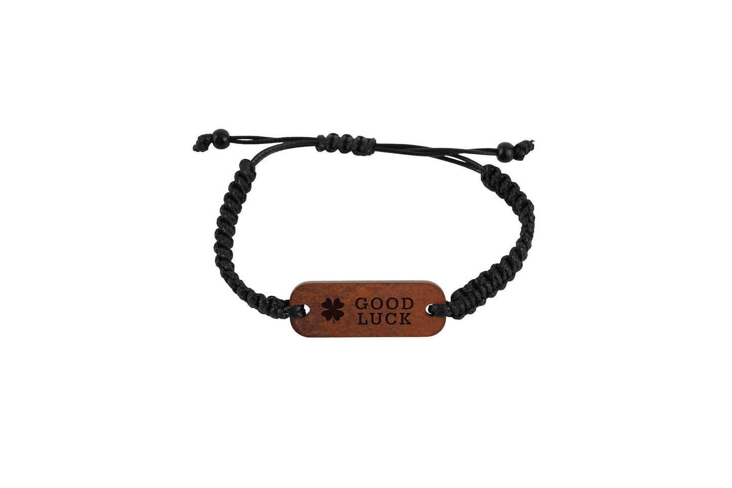 Four-Leaf Clover 'Good Luck' Black Bracelet | Fashion Accessory | Jewellery