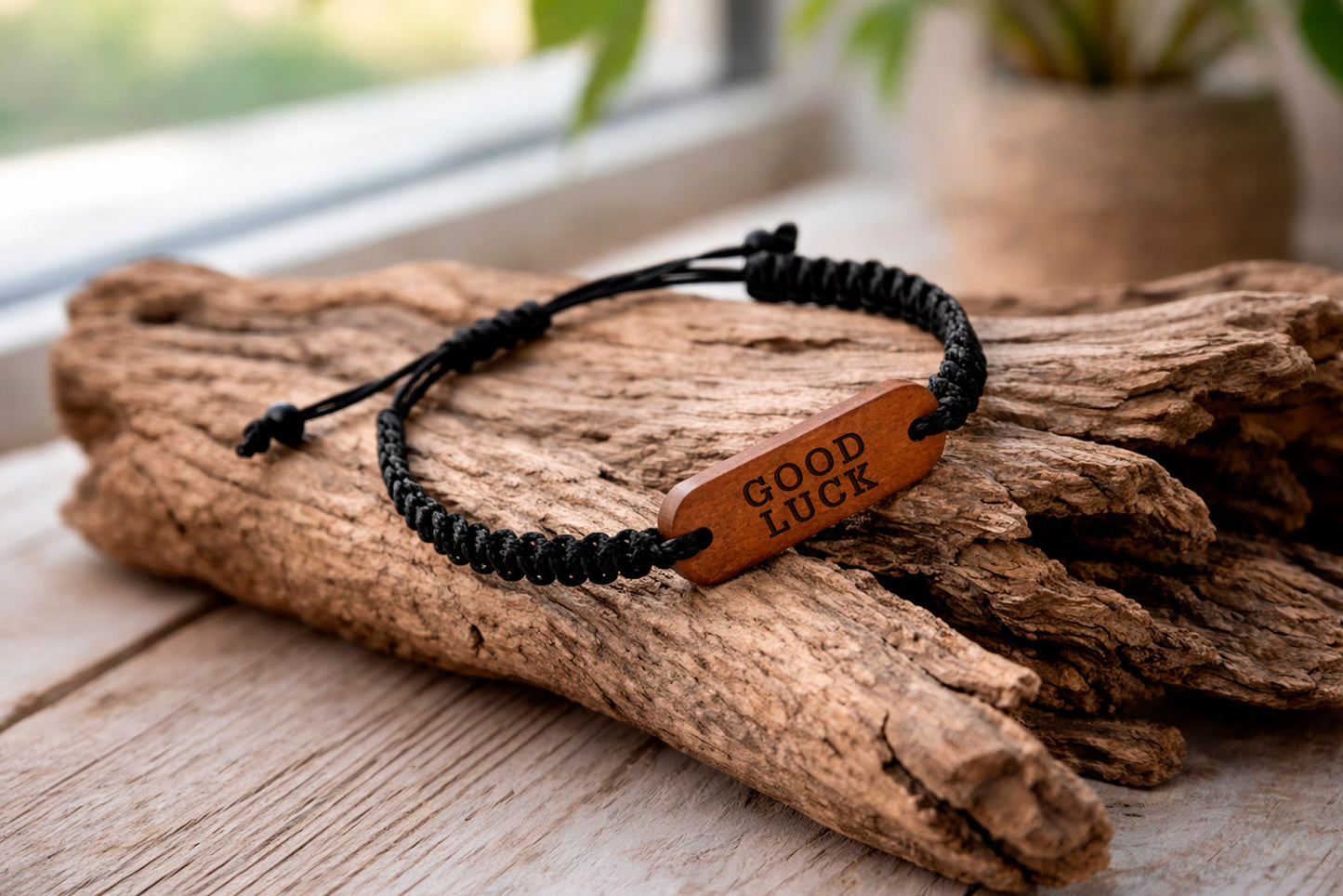 Black Bracelet 'Good Luck' | Fashion Accessory | Jewellery